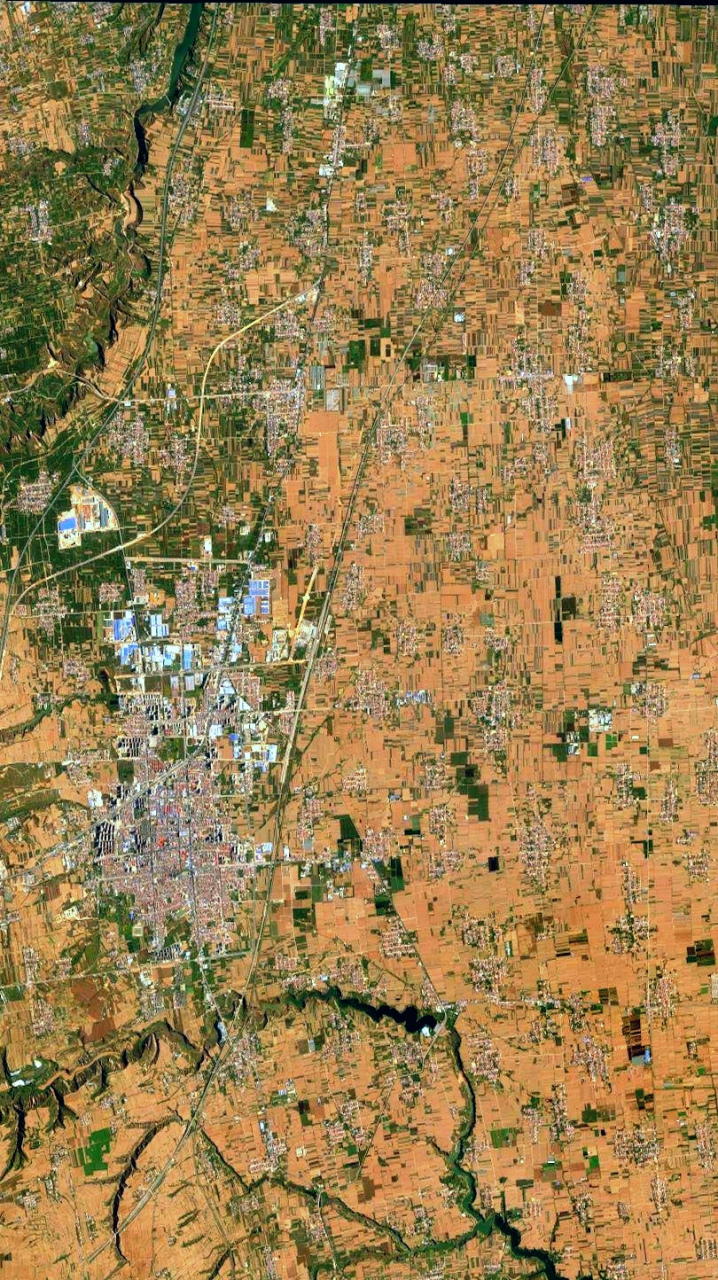 9) 2023年11月9日卫星影像图片,山西省忻州市原平市(旋转观看)