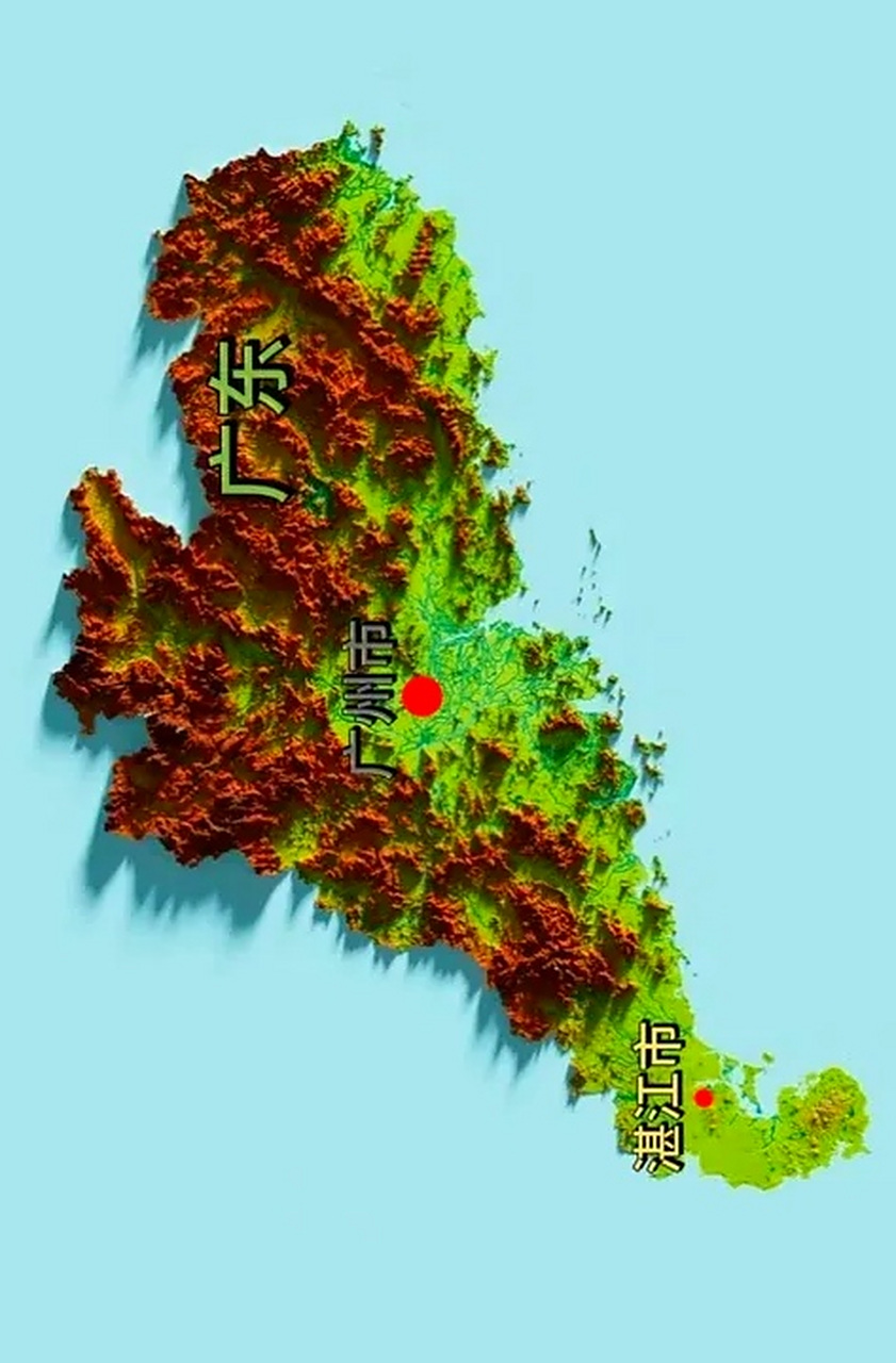 广东省地形地貌图