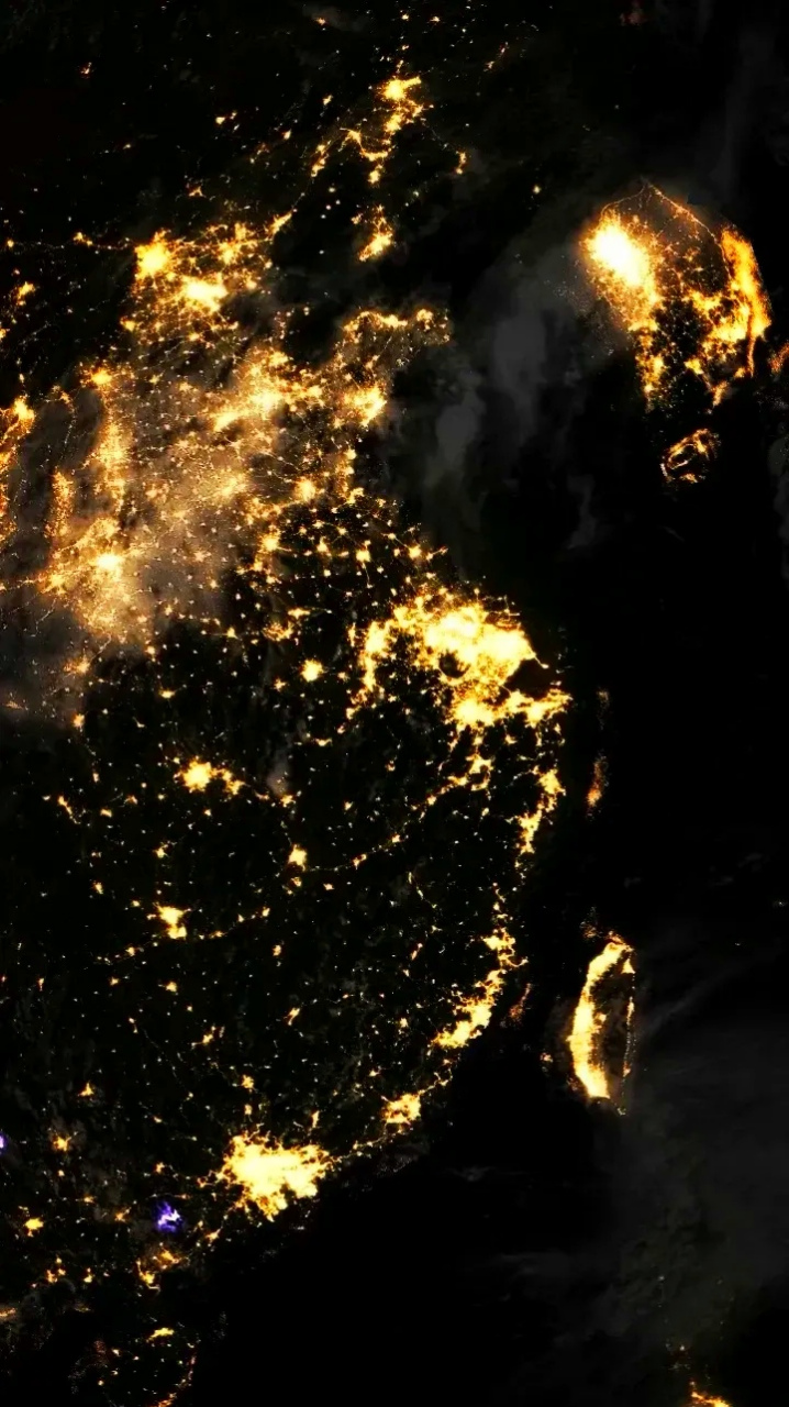 中国东部城市夜景灯光图!