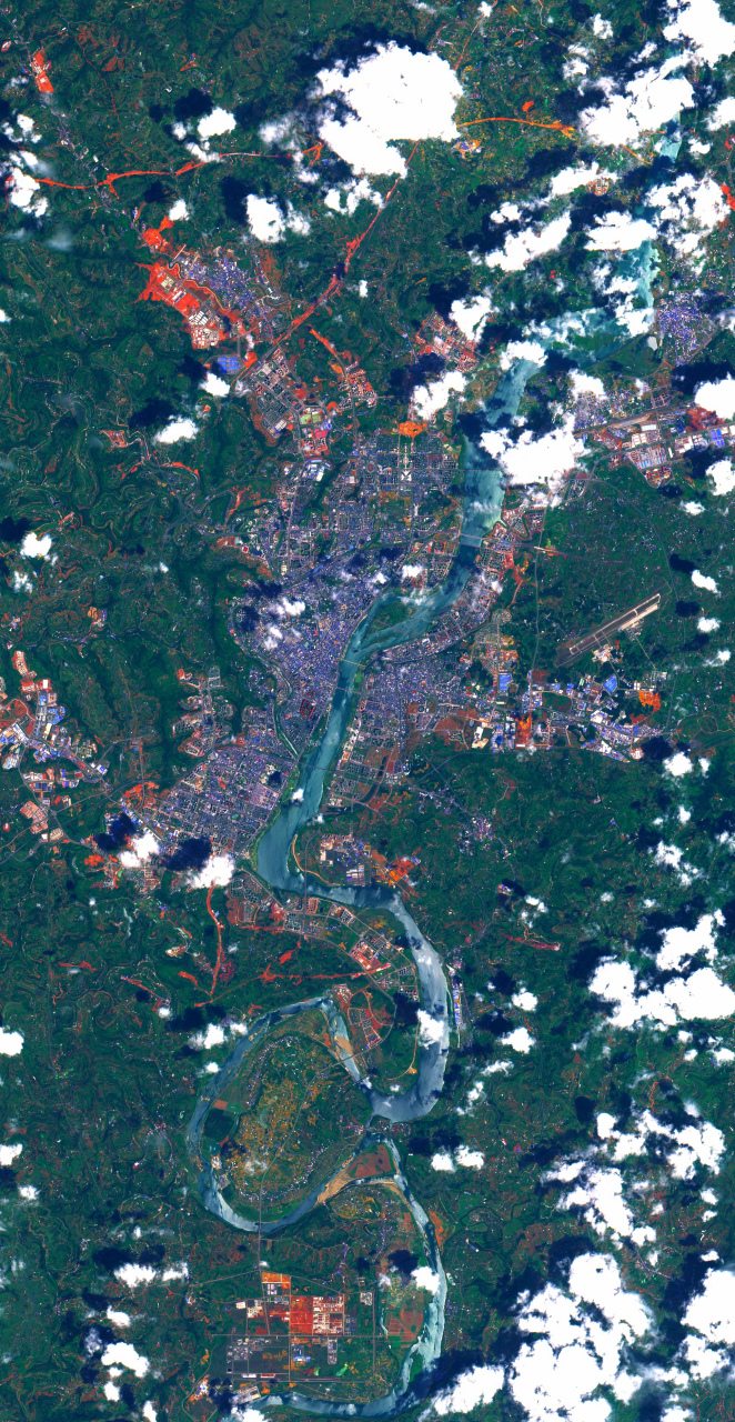 6) 2023年5月6日拍摄的卫星影像图片,四川省副中心区域城市—南充市