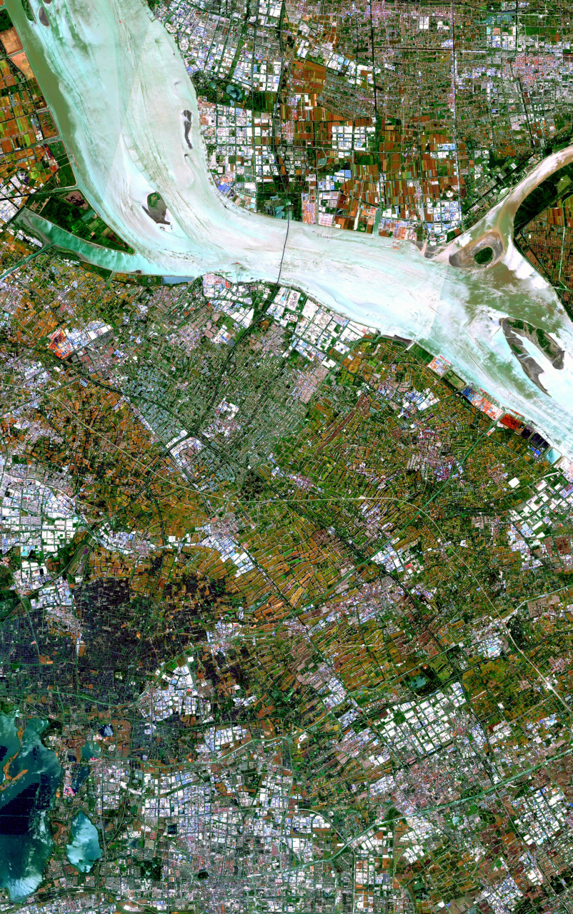 23) 2023年5月23日拍摄的卫星影像图片,江苏省县级市-太仓市—昆山市
