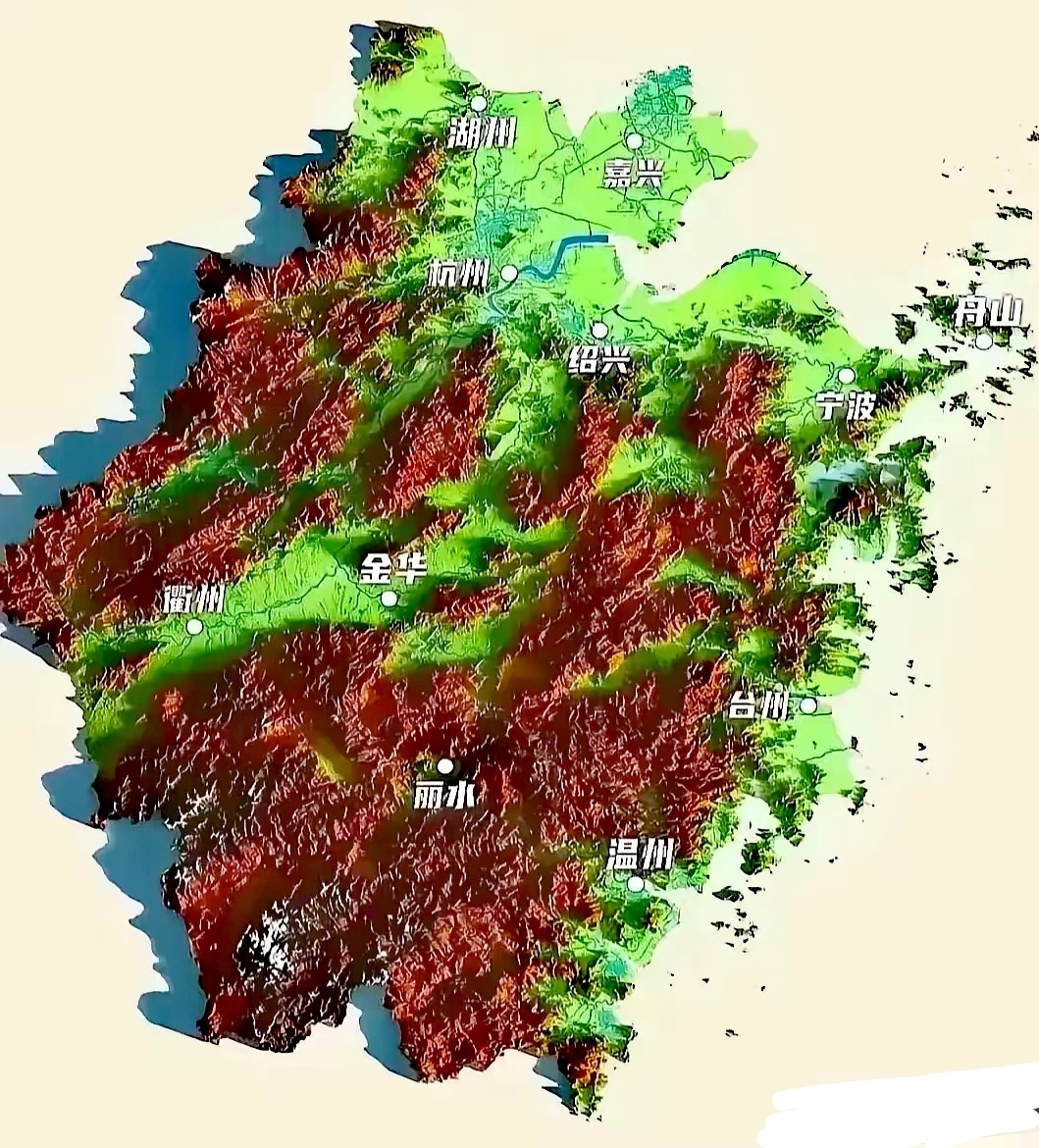 浙江省高清地势图