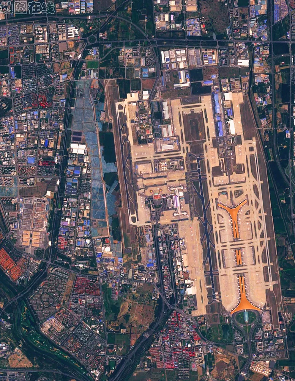北京首都国际机场最卫星图(5) 2023年5月份拍摄的卫星影像图片,北京