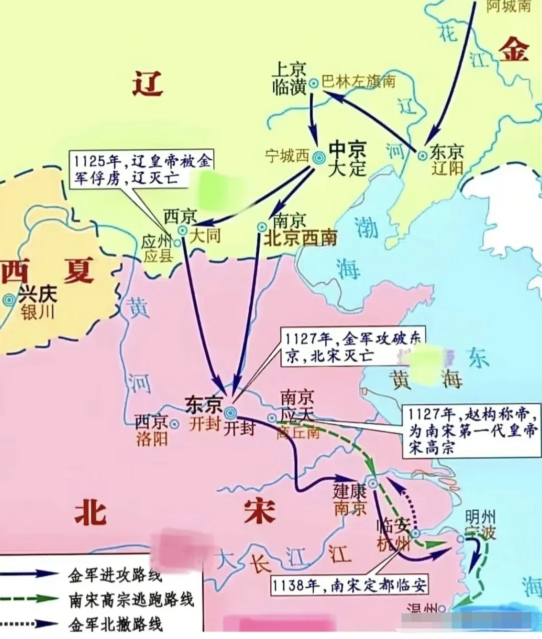 北宋-辽-西夏-金-南宋地图