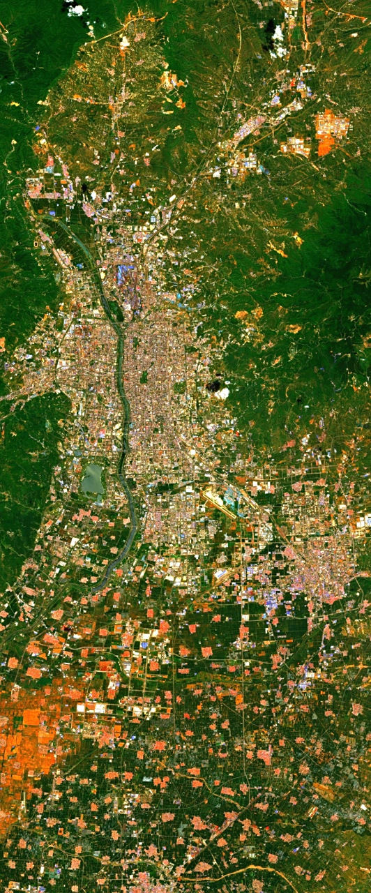 14) 2023年7月14日卫星影像图片,山西省汾河平原(盆地)之太原市—晋中