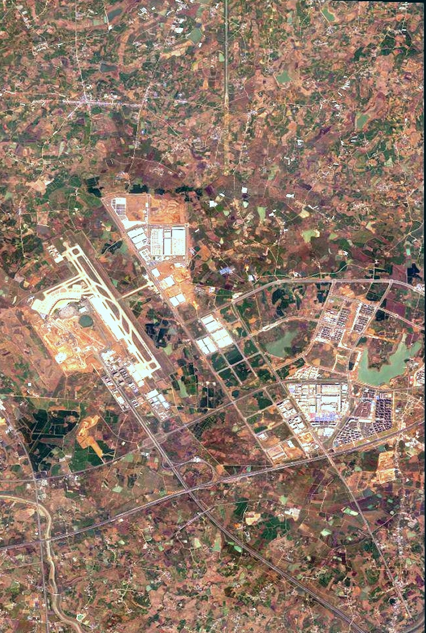 安徽省合肥市新桥机场卫星图(4) 2023年4月份卫星影像图片
