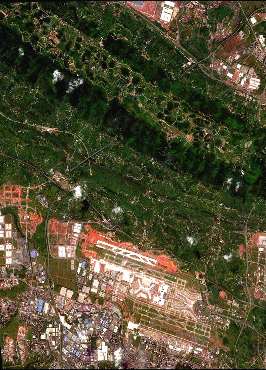 重庆江北机场最近卫星图(7.