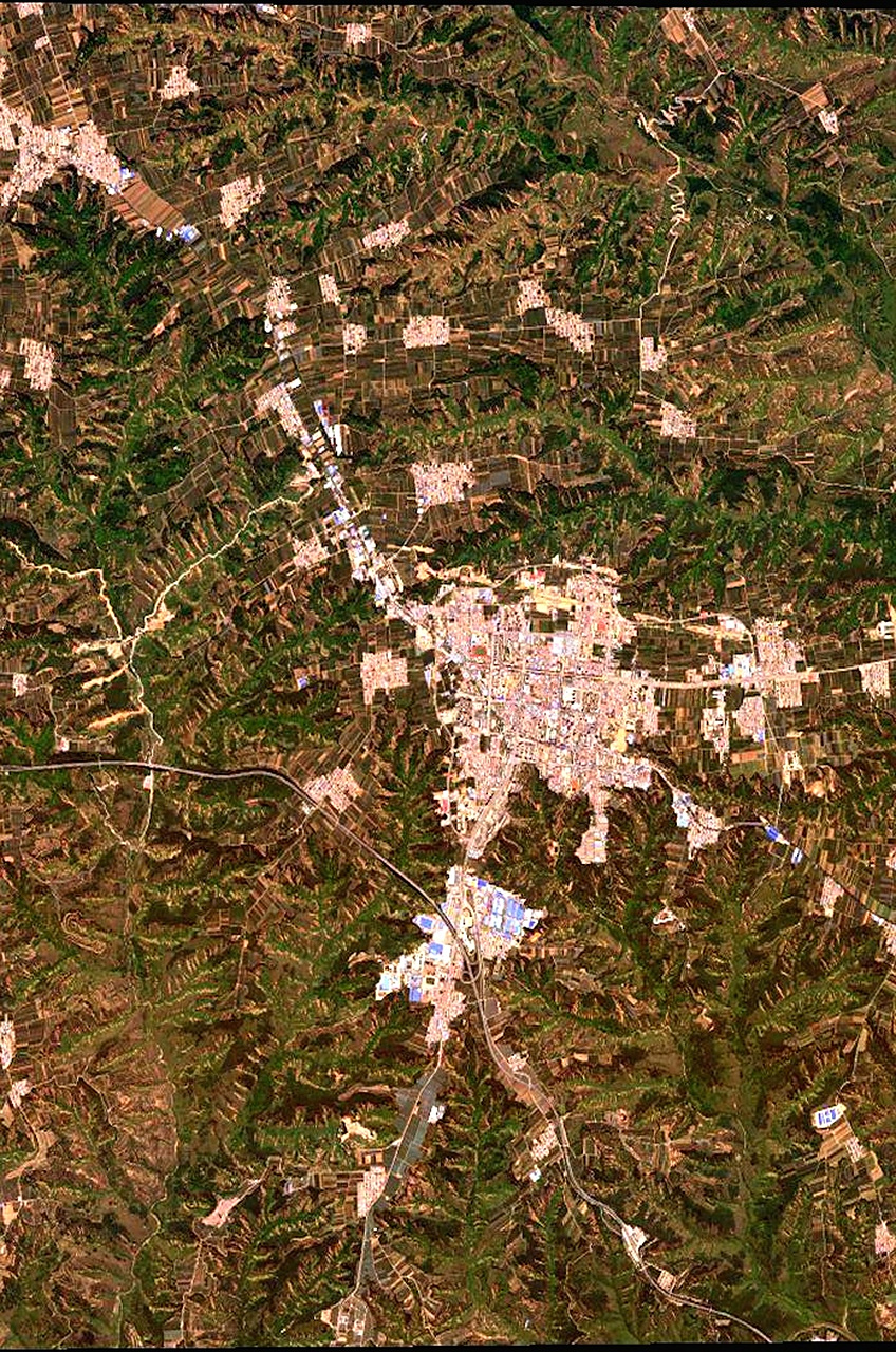 22) 2023年723日卫星影像图片,陕西省延安市洛川县