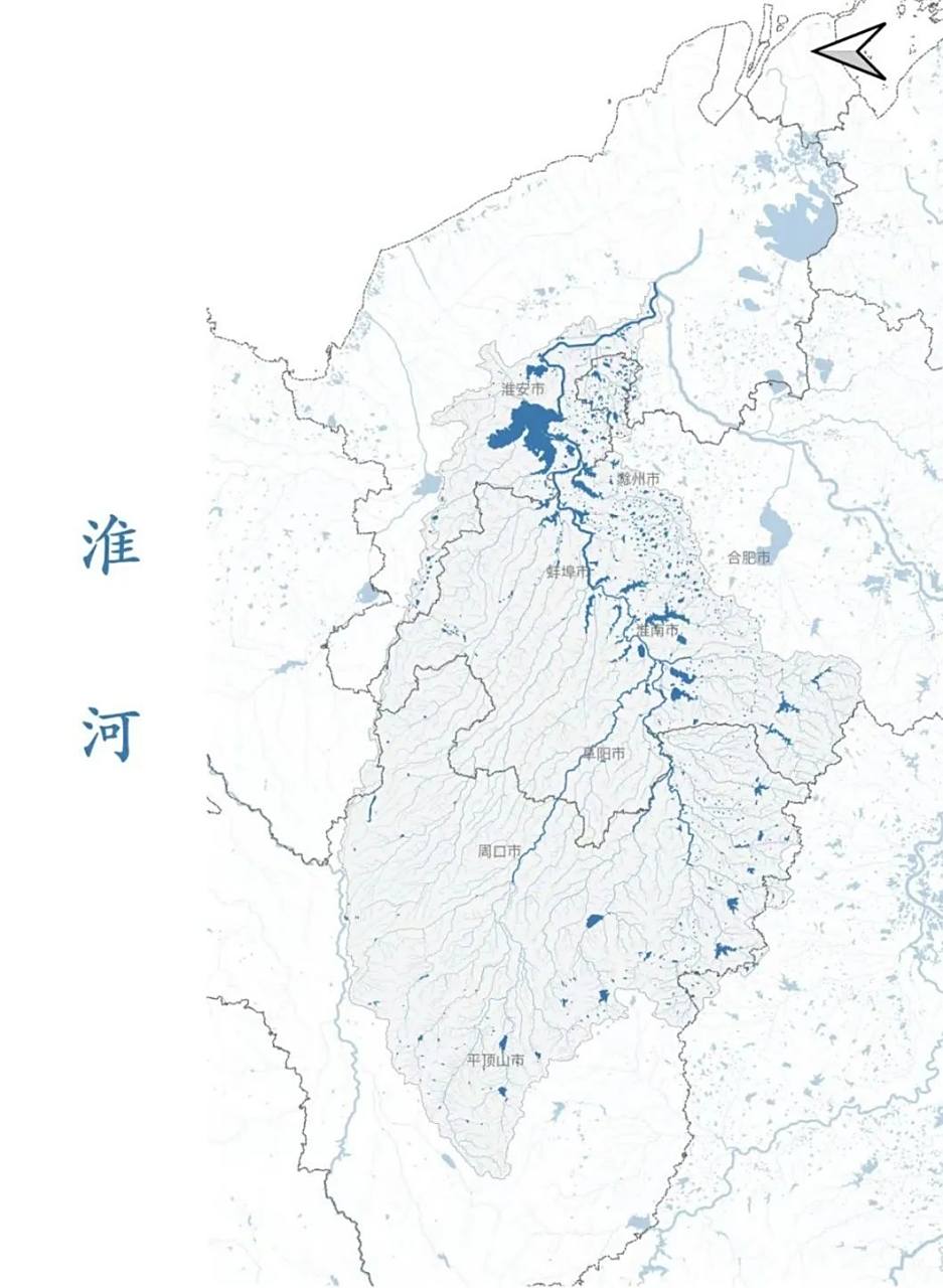 淮河水系流域示意图!