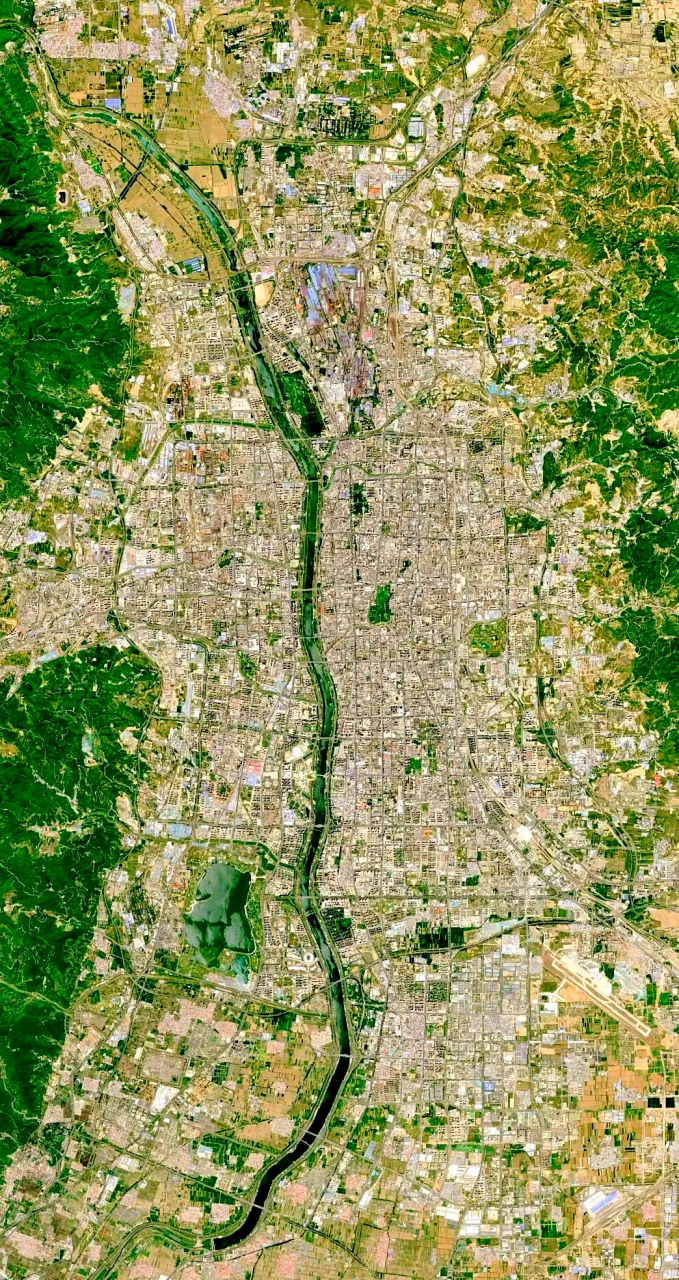 山西省太原市最近卫星图(6) 2023年6月卫星影像图片,山西省会太原市