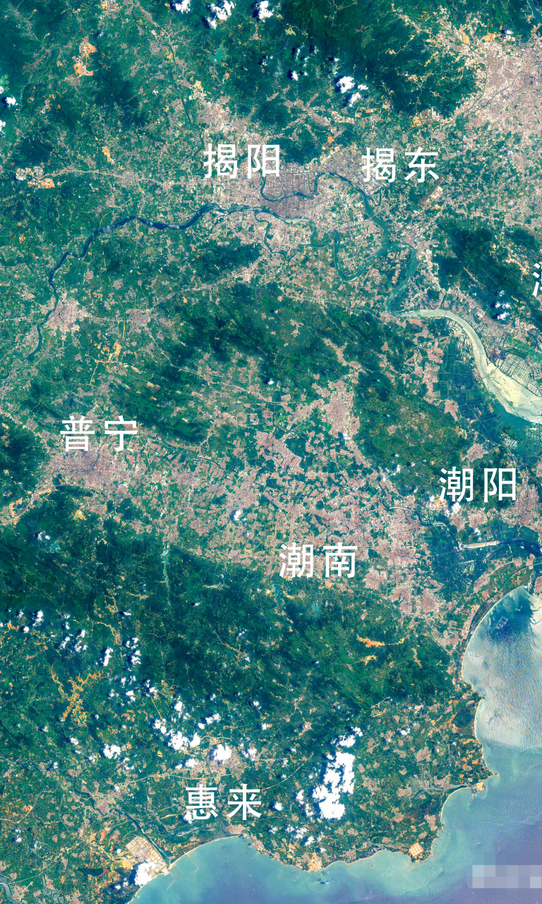 31) 2023年5月31日卫星影像图片,广东省潮汕地区之揭阳市—汕头市部分