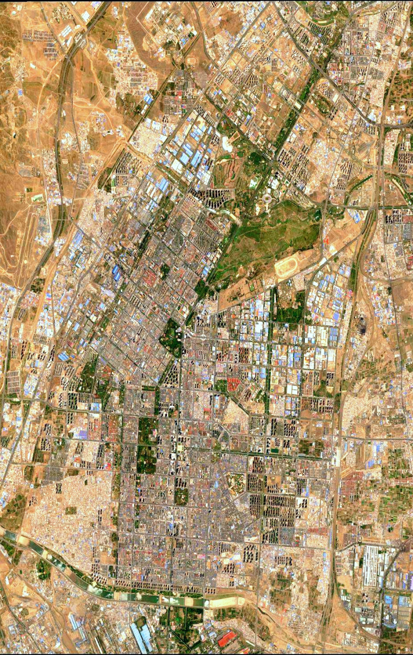 14) 2023年6月14日卫星影像图片,内蒙古自治区最大城市—包头市(旋转