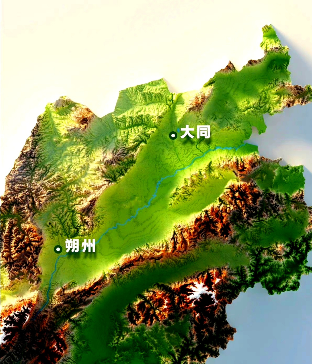 山西省高清3d地势图
