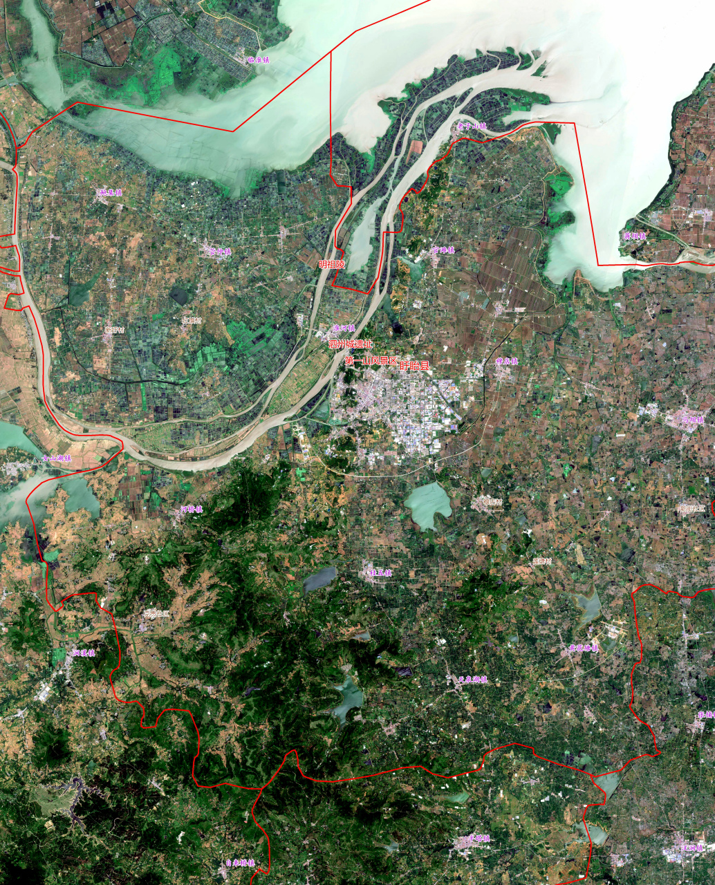 13) 2023年7月13日拍摄的卫星影像图片,江苏省淮安市盱眙县