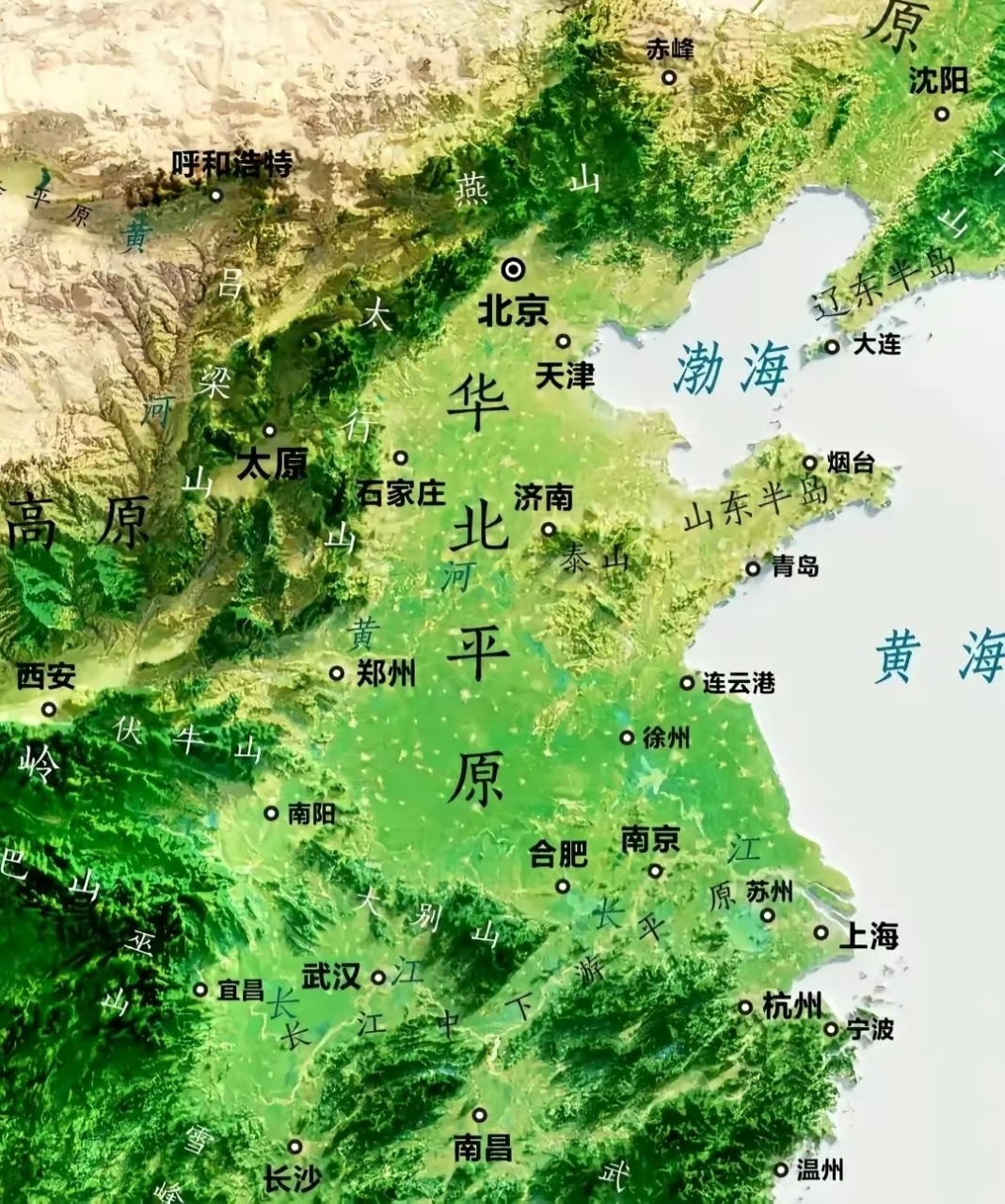 东北平原华北平原地图图片