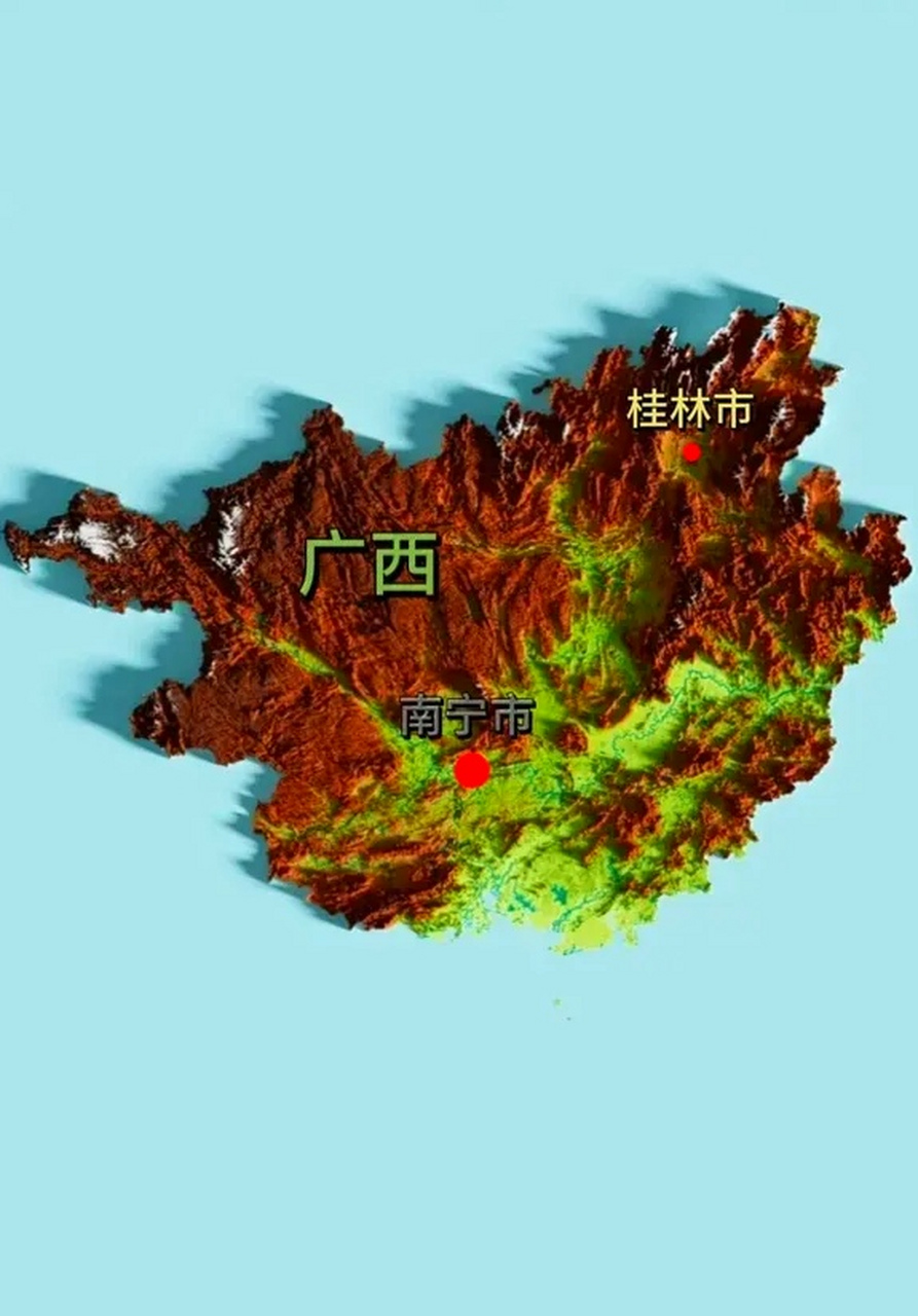 广西地形地貌图