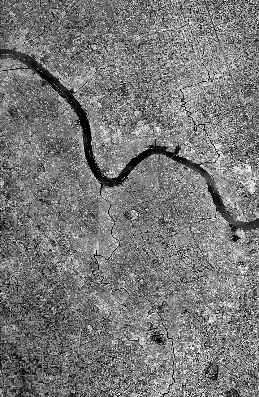 1983年上海市高清卫星图 —漂亮国锁眼地图,横放观看