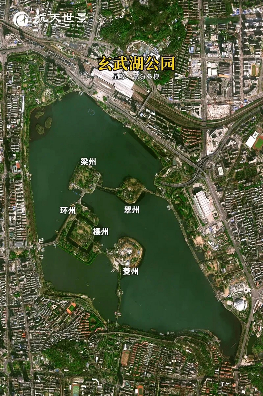 江苏南京市高清卫星图(玄武湖)
