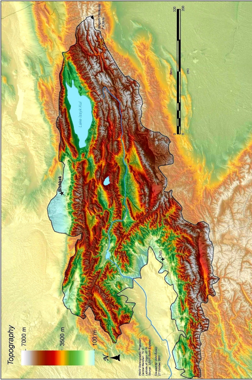 新疆天山山脉地形图图片