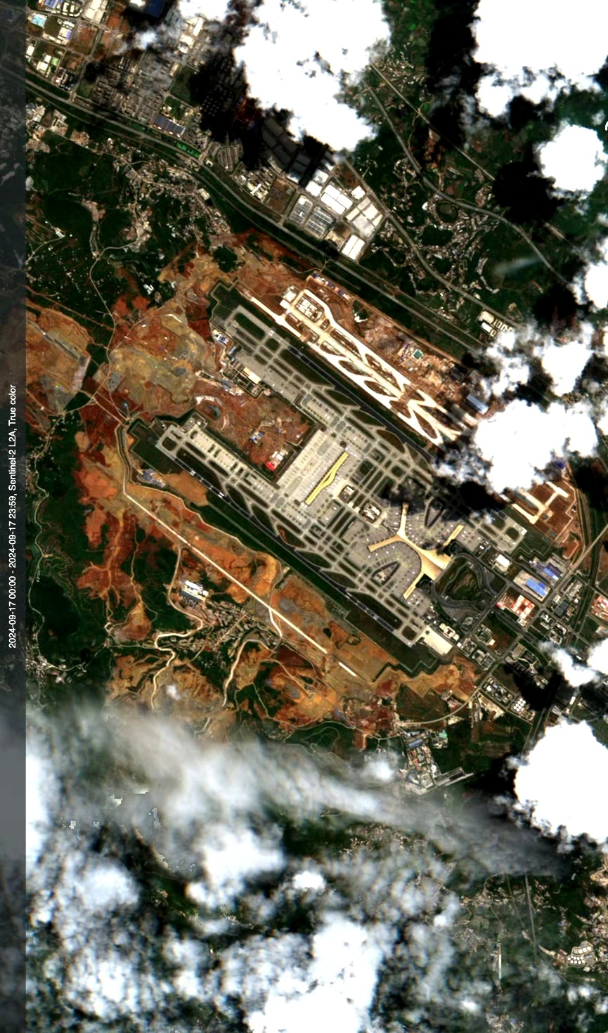 昆明长水机场最近卫星图