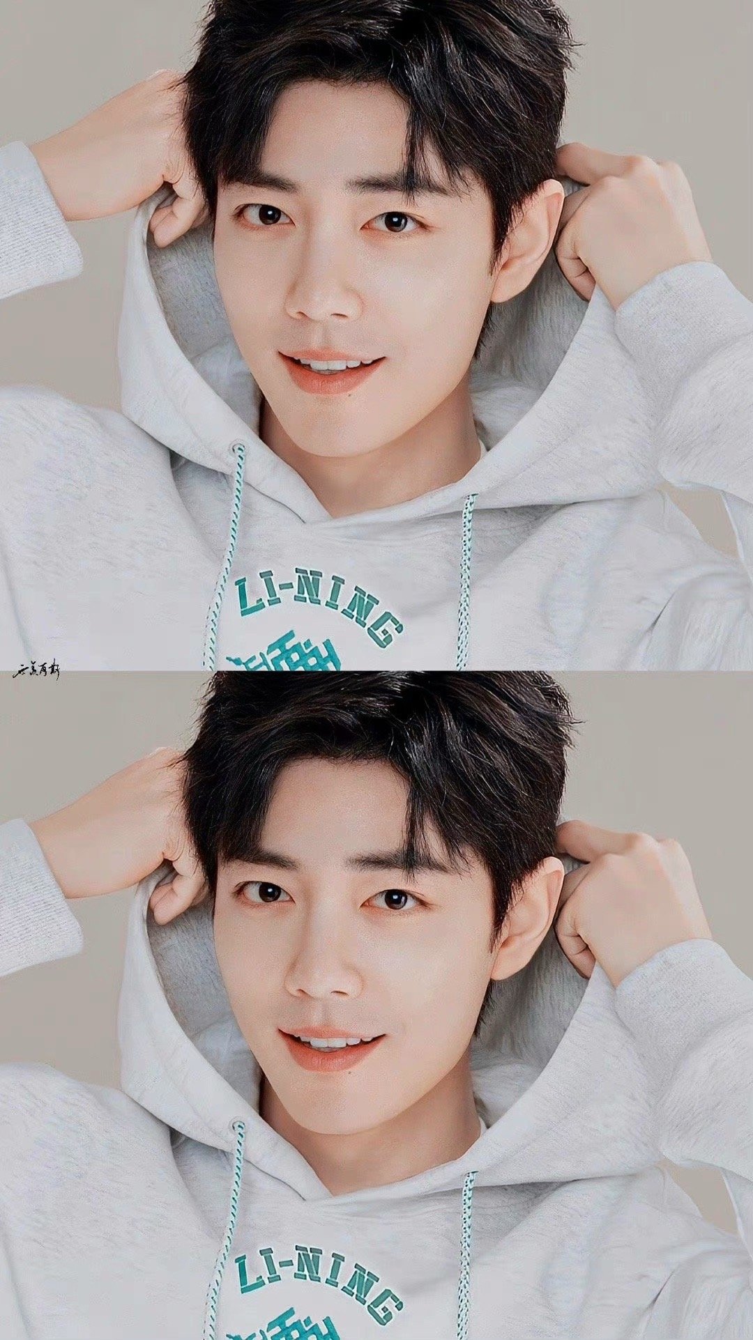 肖战身穿白色卫衣运动装的造型,真的让人眼前一亮