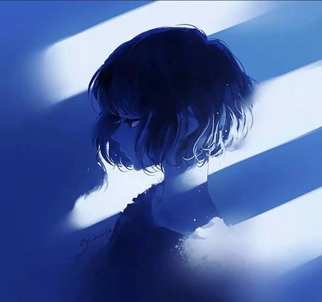 蓝色系动漫头像,清冷的感觉!