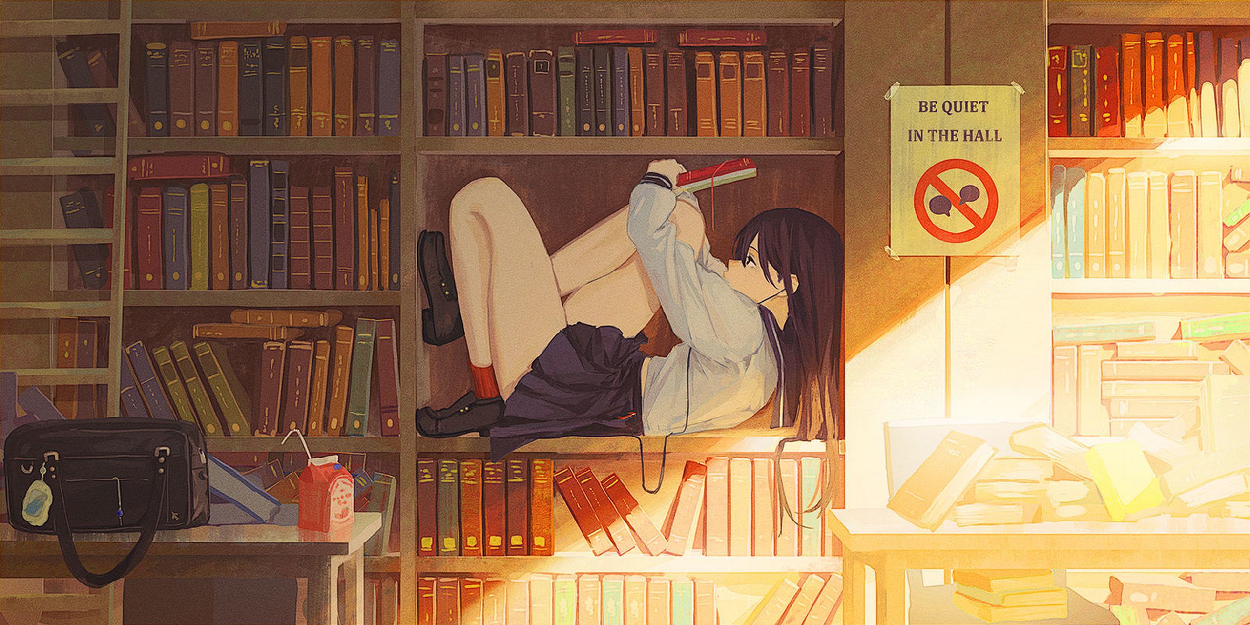 读书的少女#二次元
