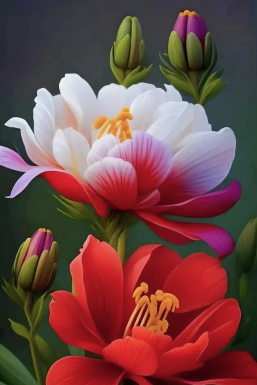 春意盎然,繁花似锦,愿生活如这般绚烂多彩.好美的各色鲜花!