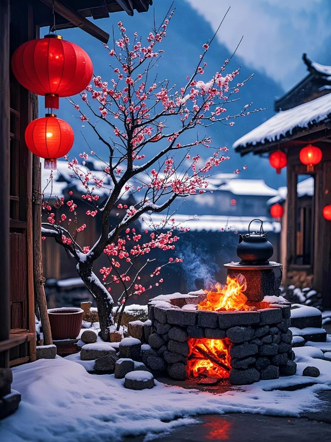 窗外雪花静静飘落,屋内情感却更加醇厚,岁末的温情在此时汇聚成河