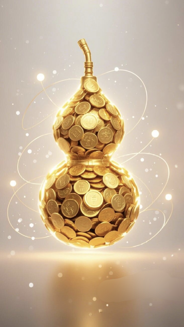 金币葫芦,迎福纳财财源广进,福禄双全,葫芦满金辉