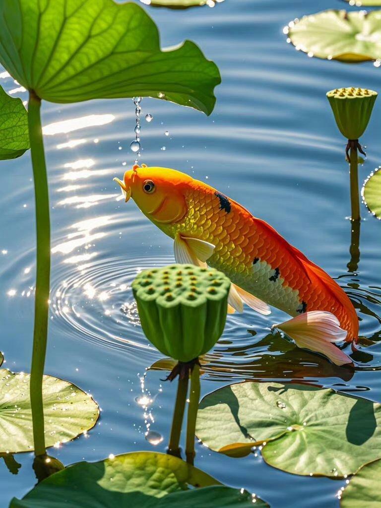 鲤鱼水中游图片图片