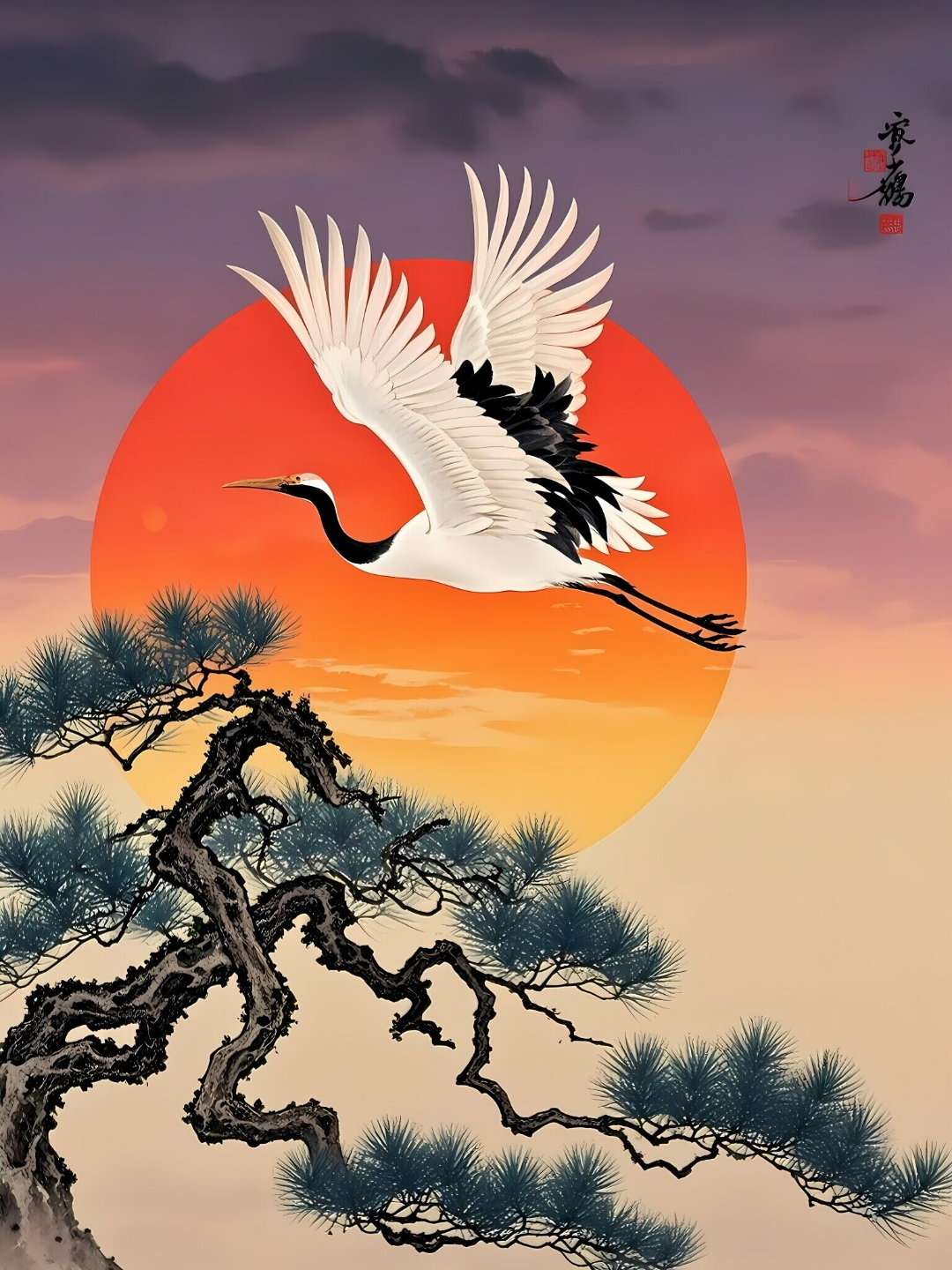 美景定格心中,余晖映鹤影,梦回时分