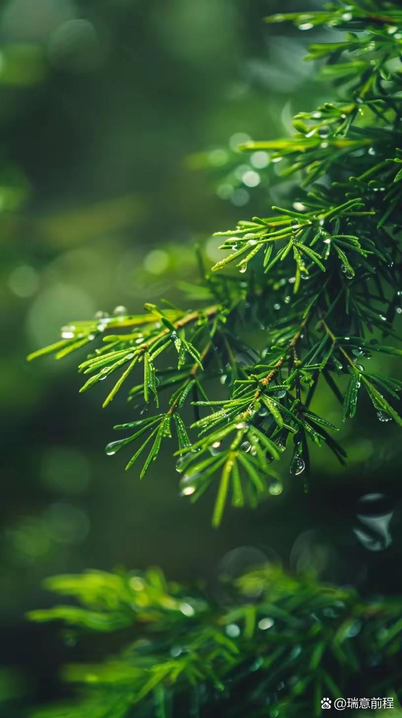雨后的森林,翠绿欲滴,仿佛每一滴露珠都是大自然精心雕琢的宝石.