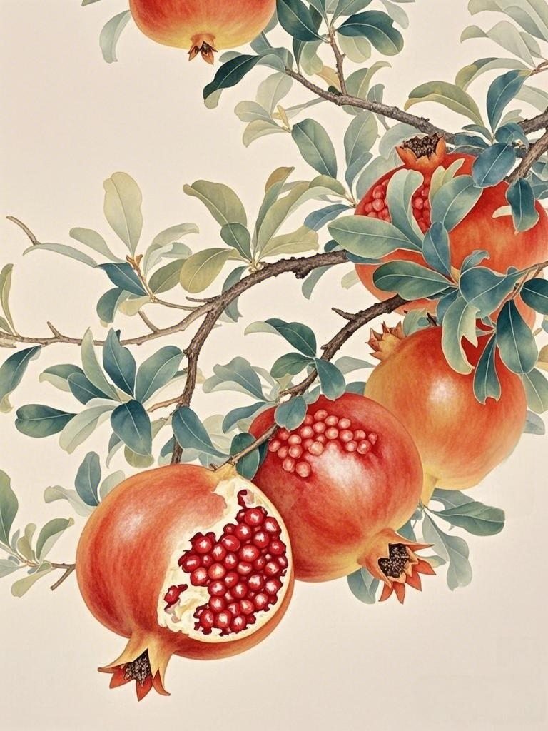 这颗石榴如宝石般诱人,仿佛是夏日的甜美信号,让人无法抗拒,只想一口