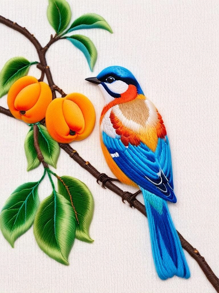那细腻的小鸟刺绣,宛若灵动诗篇,每一针一线都诉说着匠人的巧思与热忱