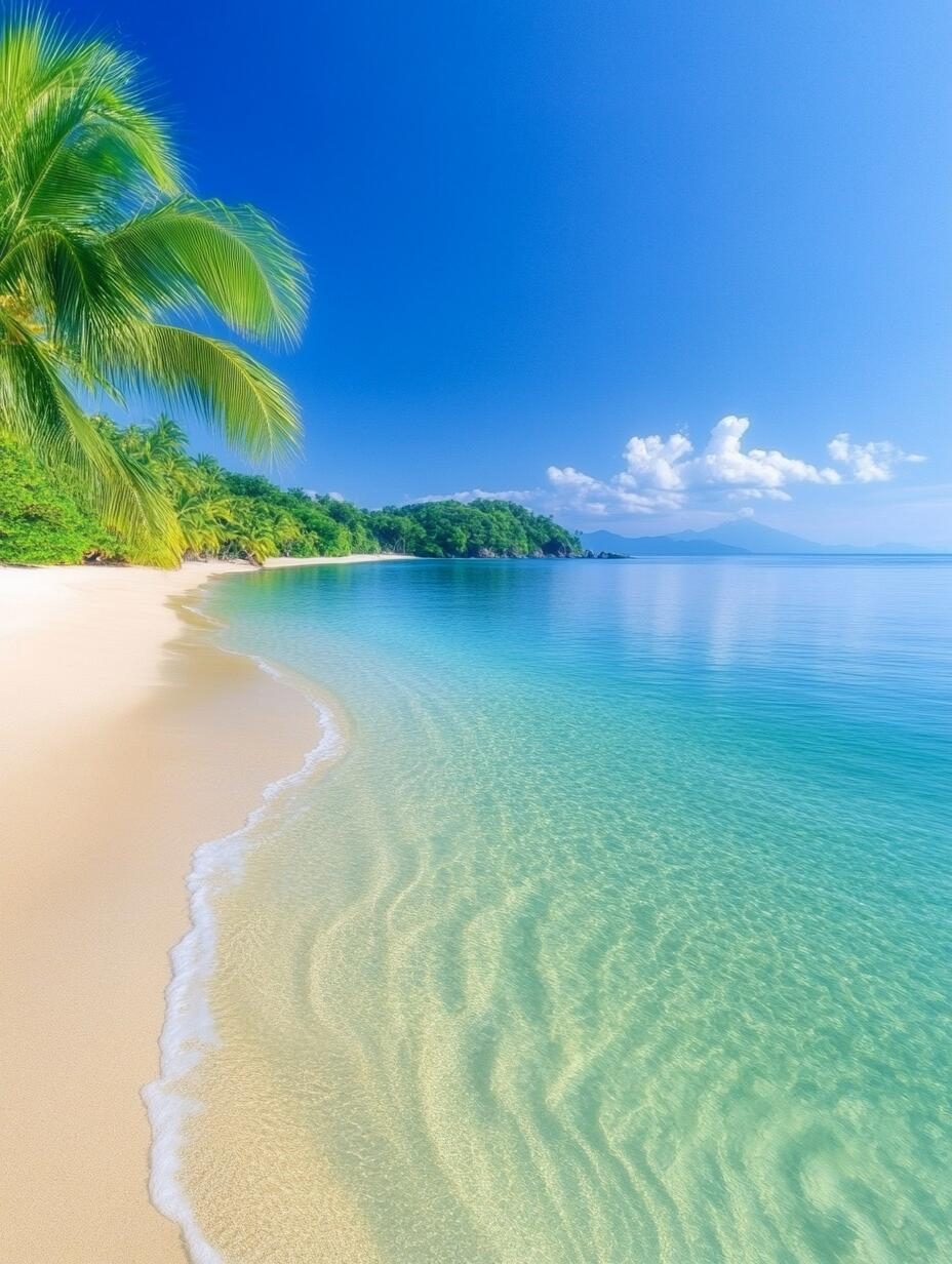碧海蓝天间,浪花在脚下碎成晶莹的珍珠