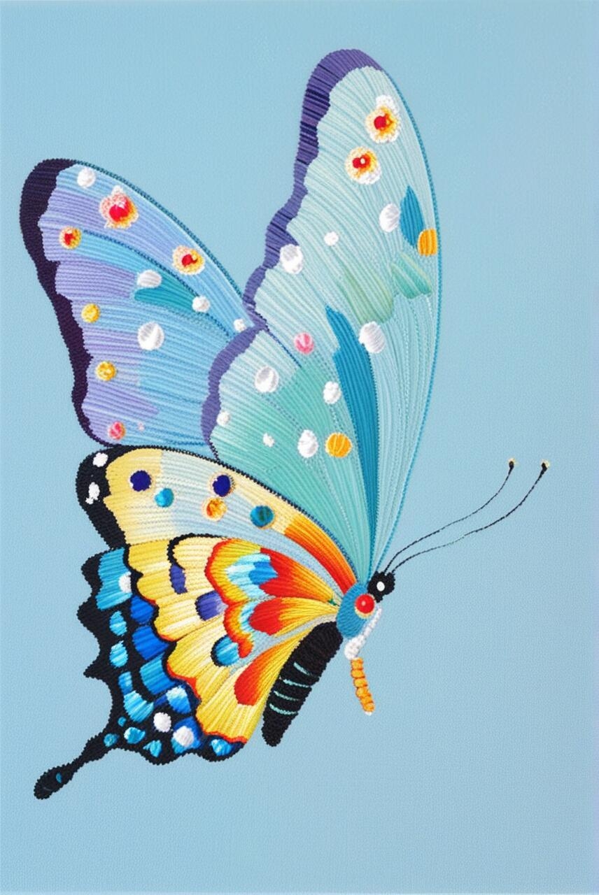 这是匠人精心刺绣出的蝴蝶作品,精致到令人难以置信,展现了无与伦比的