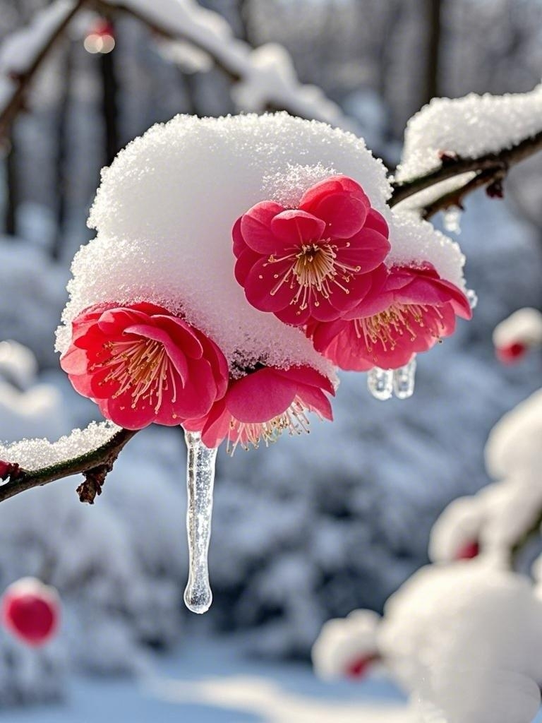 那雪中绽放的梅花,犹如冬日里的一抹温馨笑颜,美得令人心醉,仿佛是