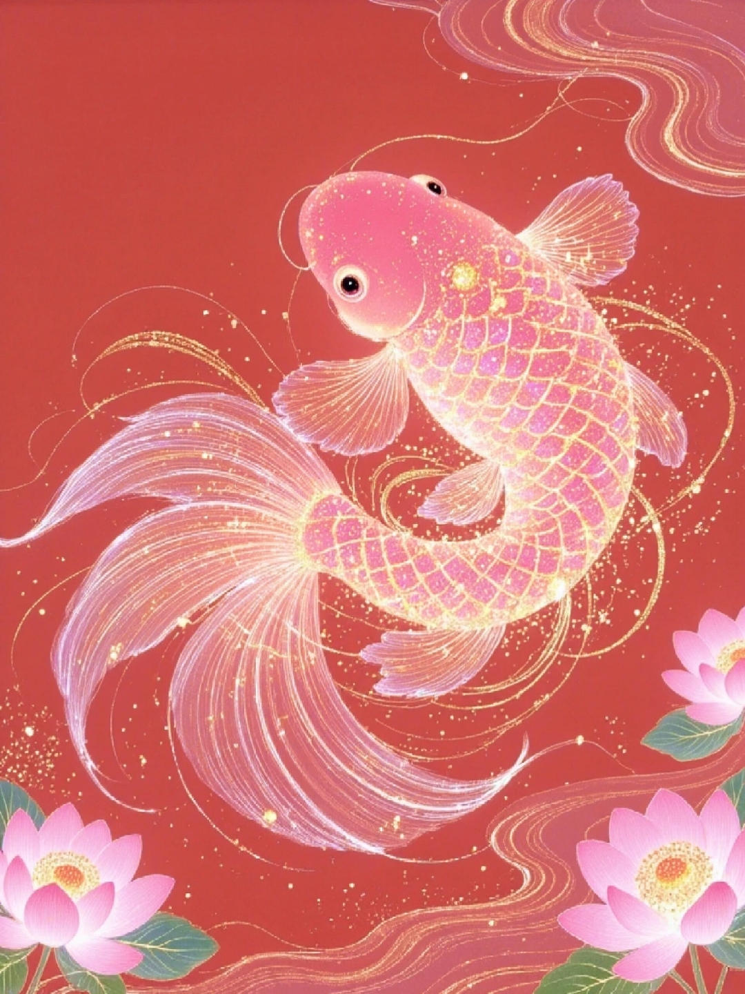 锦鲤跃动,好运如梦,带来一连串的喜悦与福祉!