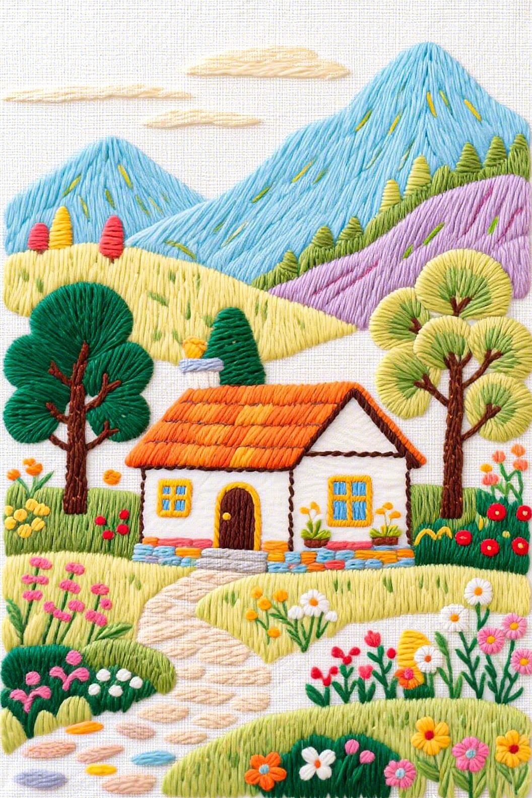 这刺绣的田园风光, 布涞闳剂嗽缎械目释 .#热点引擎计划