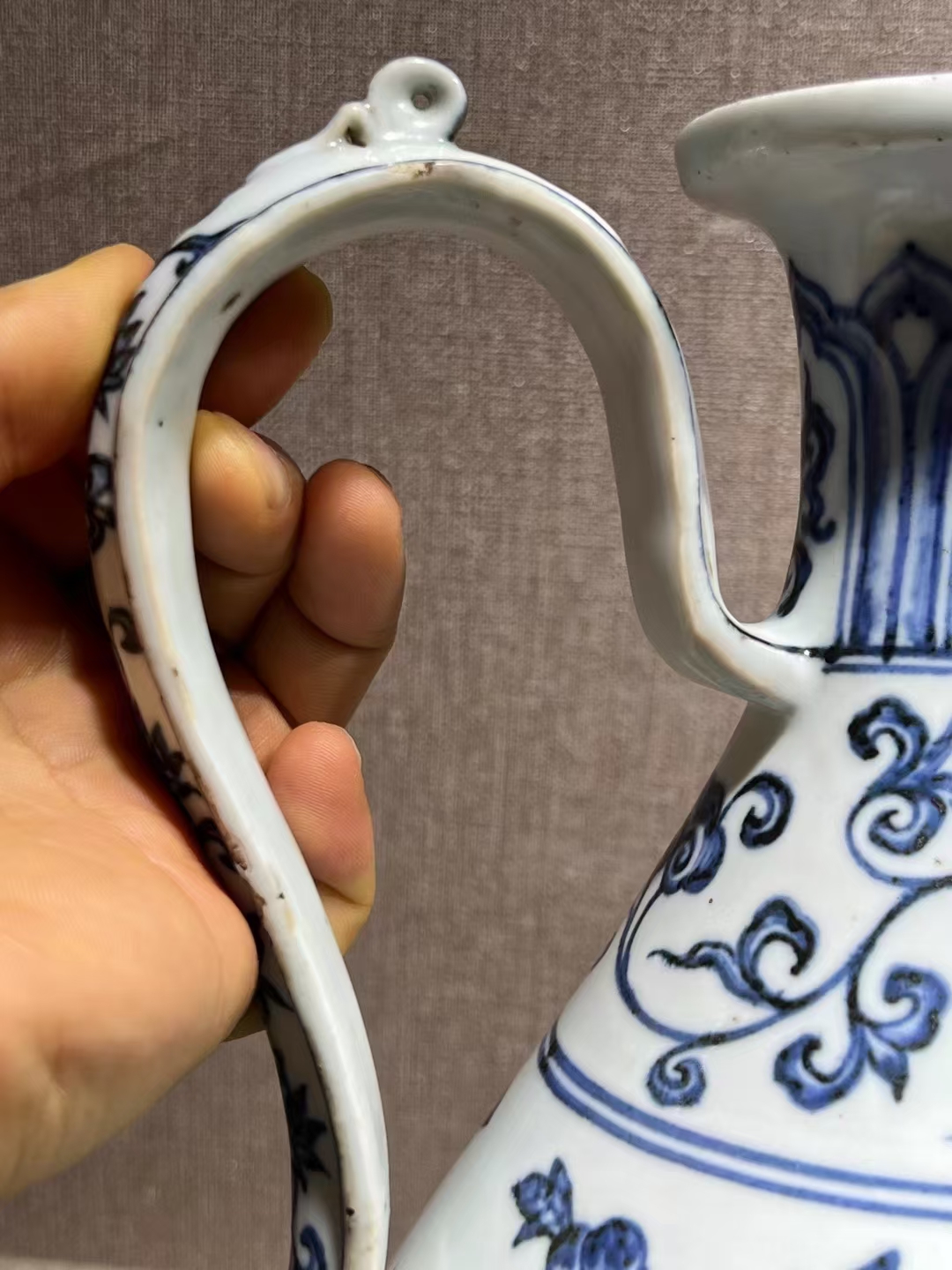 青花牡丹纹执壶 高30长27,全品完整 青花瓷,古韵今香,一壶好茶,静待