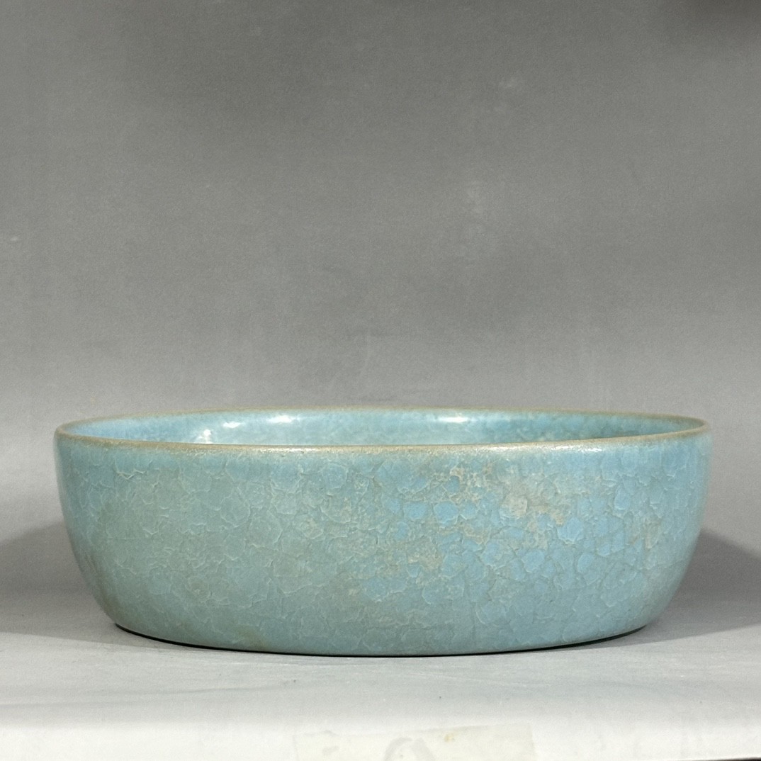 汝窑天青釉冰裂纹直口洗 口径16.5,高5.