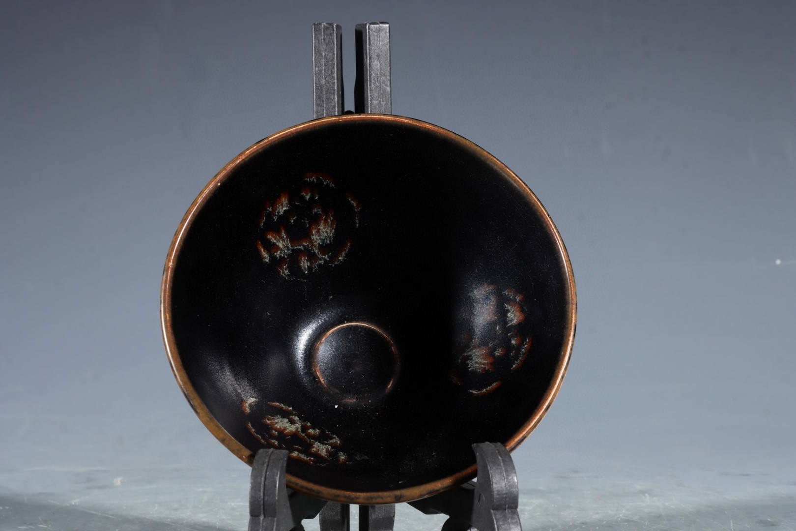 永和吉州窑黑釉茶盏 尺寸～高6口径11.5底径4公分