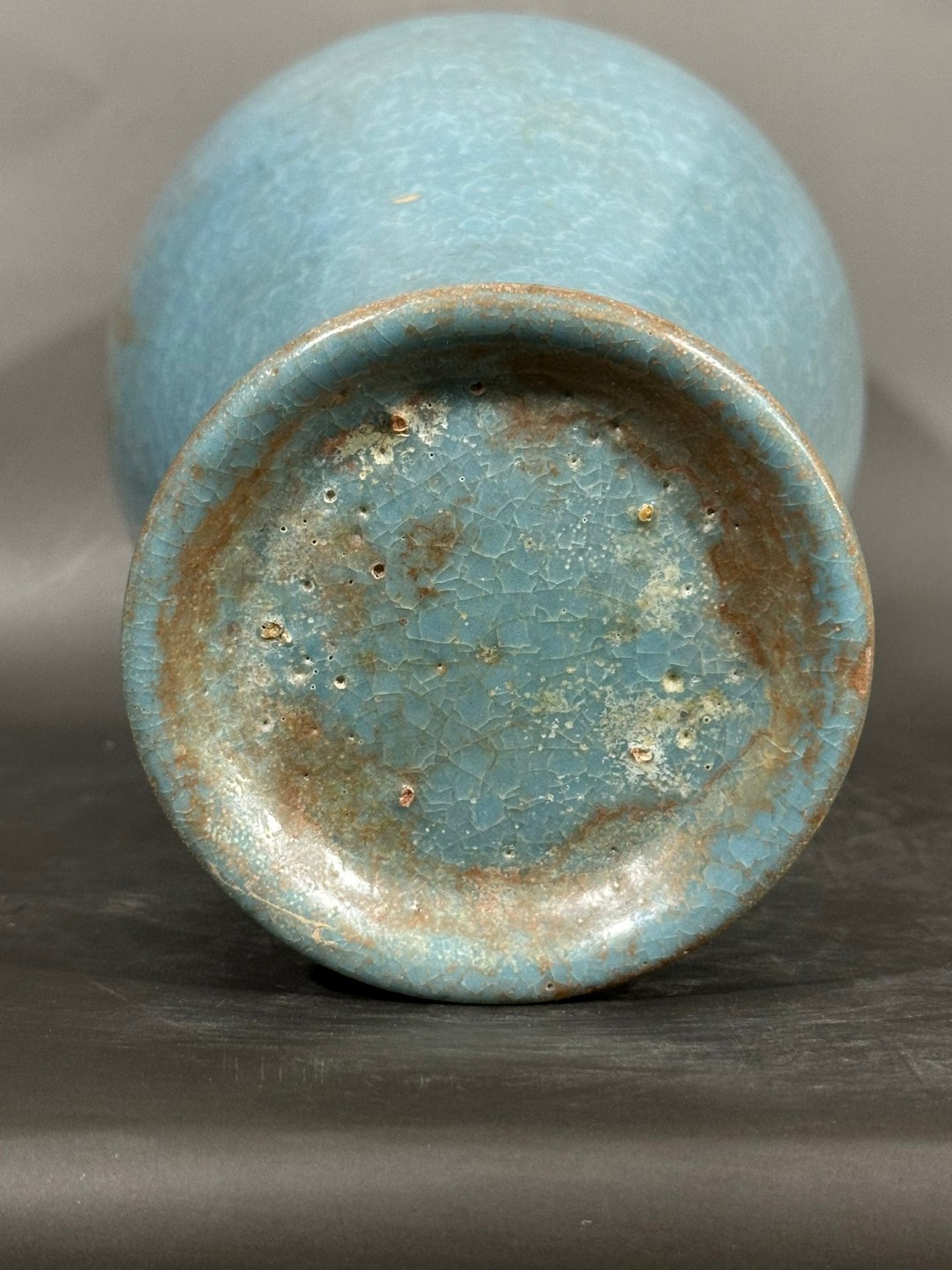 汝窑天青釉冰裂纹梅瓶 高26公分