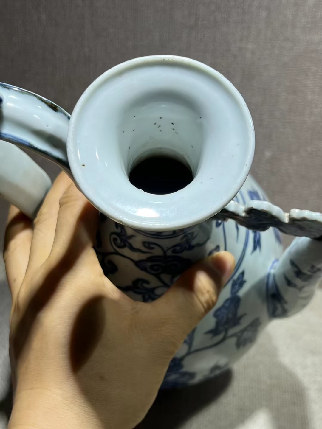 青花牡丹纹执壶 高30长27,全品完整 青花瓷,古韵今香,一壶好茶,静待