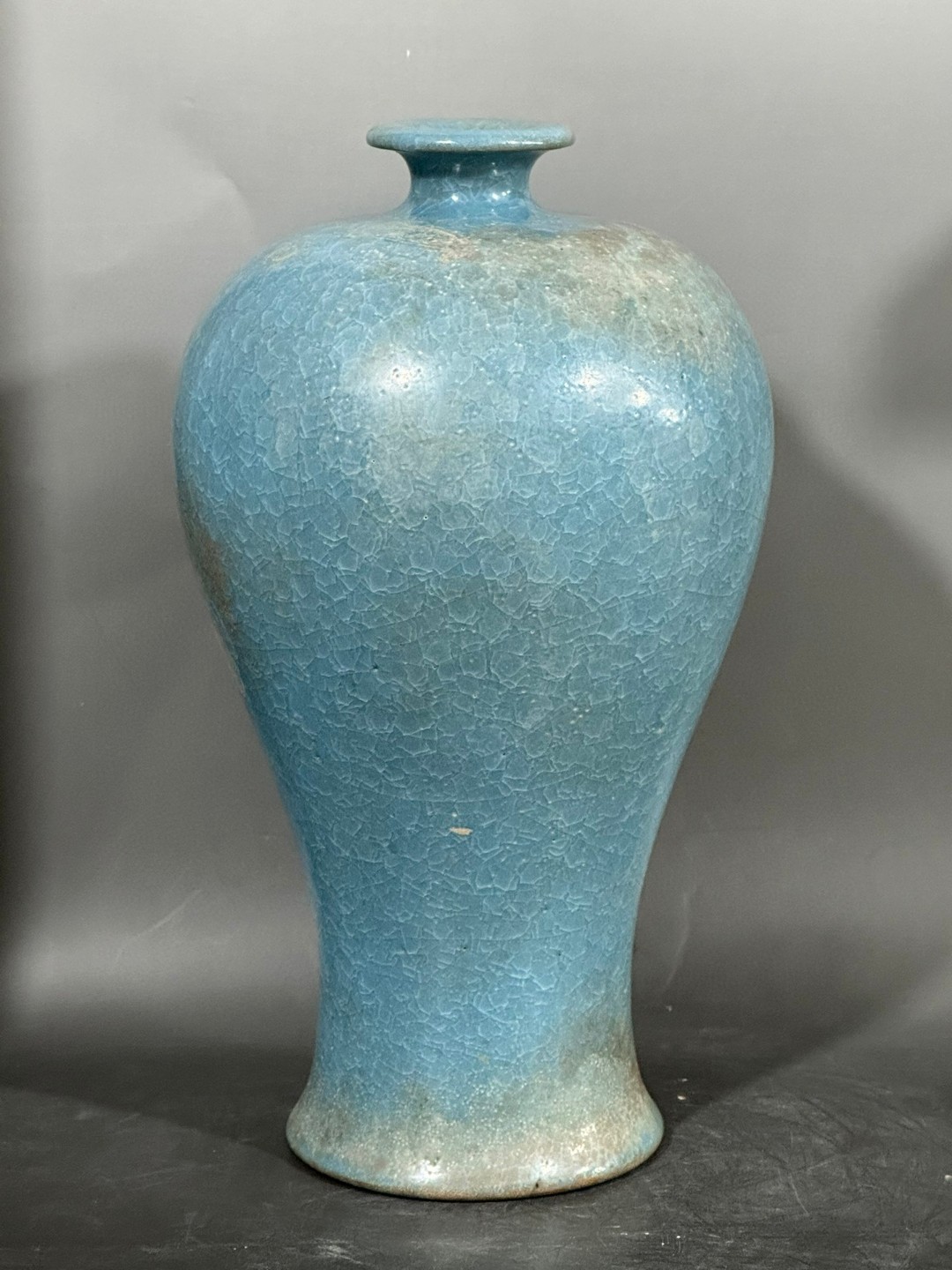汝窑天青釉冰裂纹梅瓶 高26公分