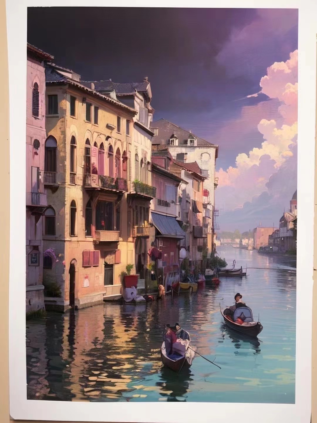 手绘厚彩威尼斯水城风景油画