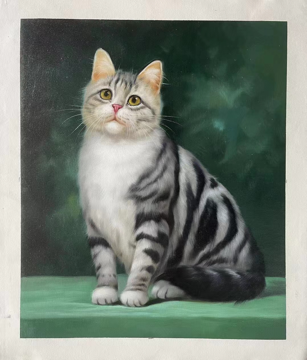 手绘油画猫组图,五只小猫咪,各自独特,各自的萌点.