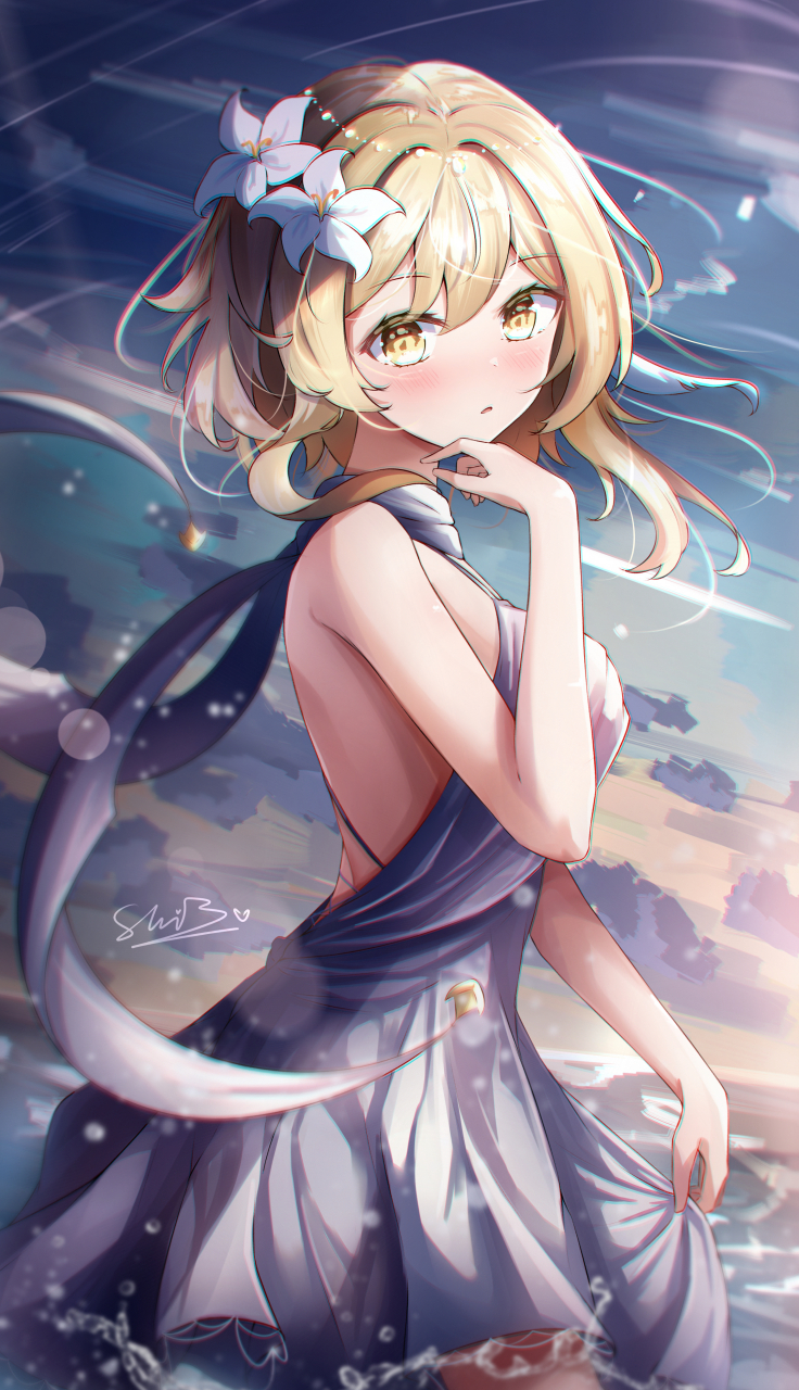 荧和刻晴 画师:shiba