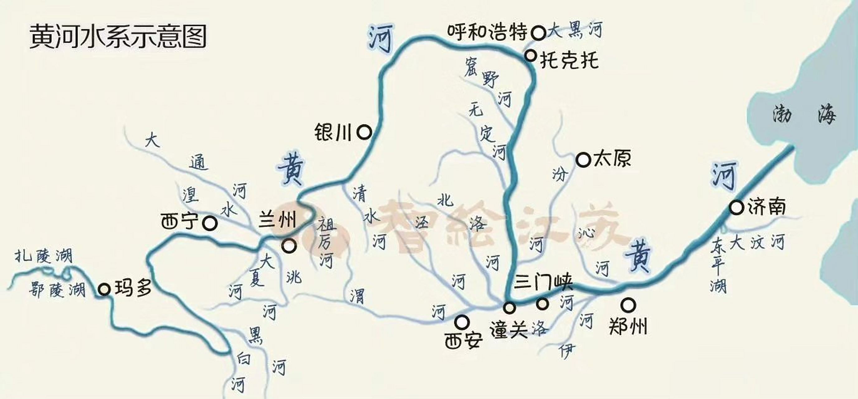 宋代《禹迹图》上的黄河和现代地图上的黄河比较图[你懂的]